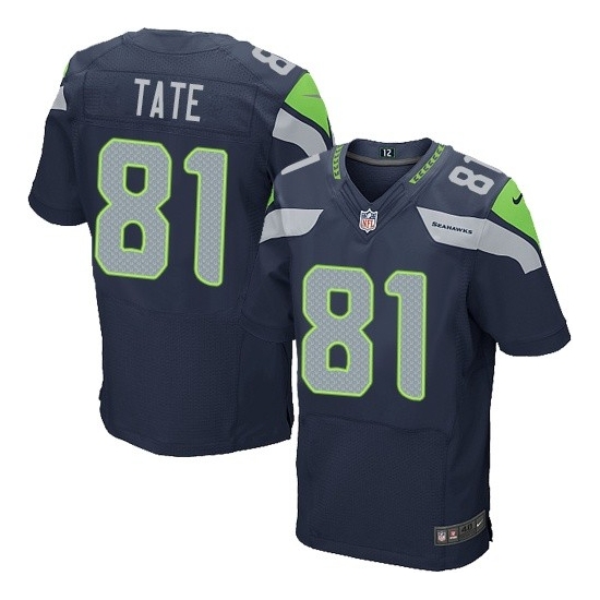 Nike Seattle Seahawks 81 Golden Tate Elite Steel Blue Team Color Jersey