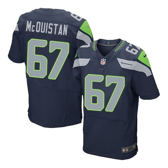 Nike Seattle Seahawks 67 Paul McQuistan Elite Steel Blue Team Color Jersey