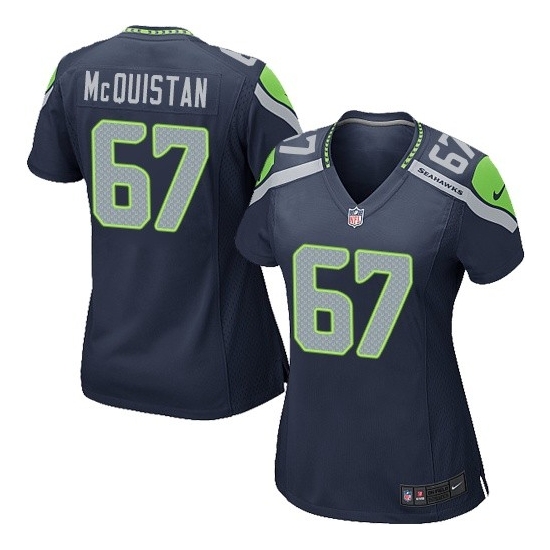 Women's Nike Seattle Seahawks 67 Paul McQuistan Elite Steel Blue Team Color Jersey