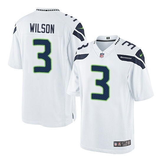 Nike Seattle Seahawks 3 Russell Wilson Limited White Jersey